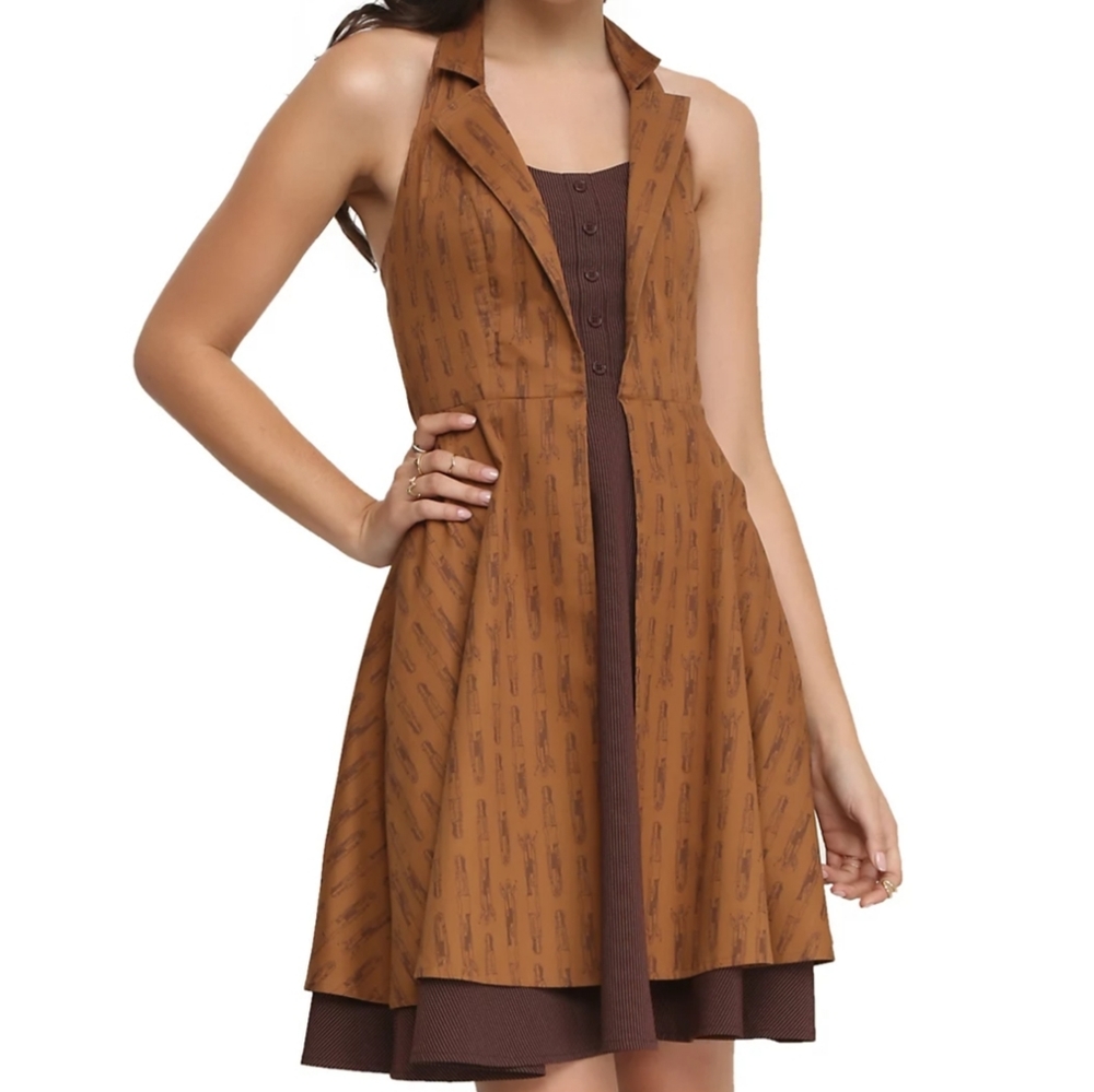 Dr. Who Regeneration Brown Halter Style Dress Hot Topic NWT Cosplay Costumes